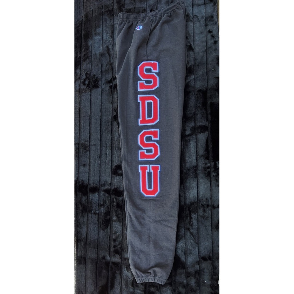 Champion SDSU Pants Small Black Reverse Weave Joggers Sweatpants Lounge Ankle